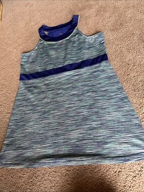 Tail womens Blue-Mint Space-Dye Dress with Navy Waistband
